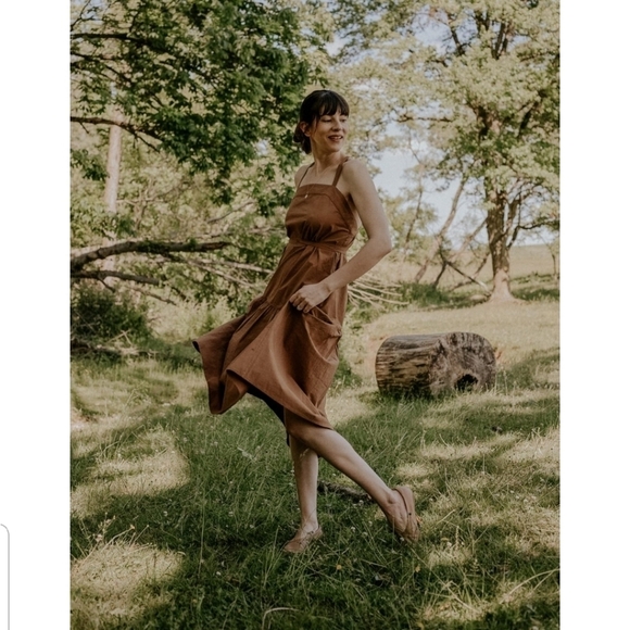 🌸 NEW‎ Everlane | Cotton Strapless Midi Dress size 6 - Picture 6 of 7